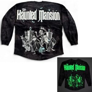 Disney Parks Spirit Jersey Adult M The Haunted Mansion Black Glow In The Dark